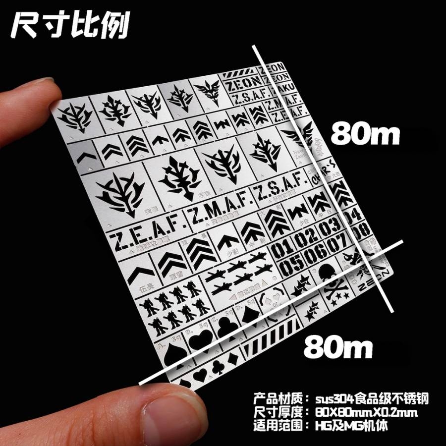 Dụng cụ ALEXEN AJ0076 Metal masking số chữ Zeon Zaku Dom Record Number logo