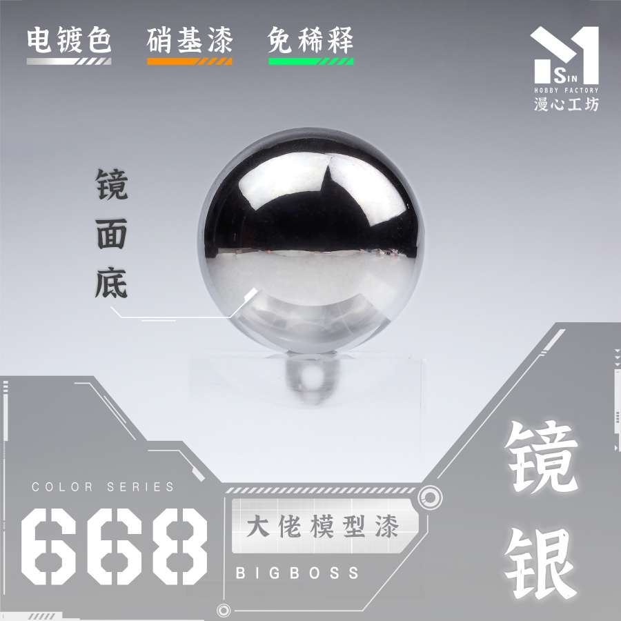 Sơn mô hình BigBoss Nano Plating Mirror Steel / Silver 666 668 Pre-mix