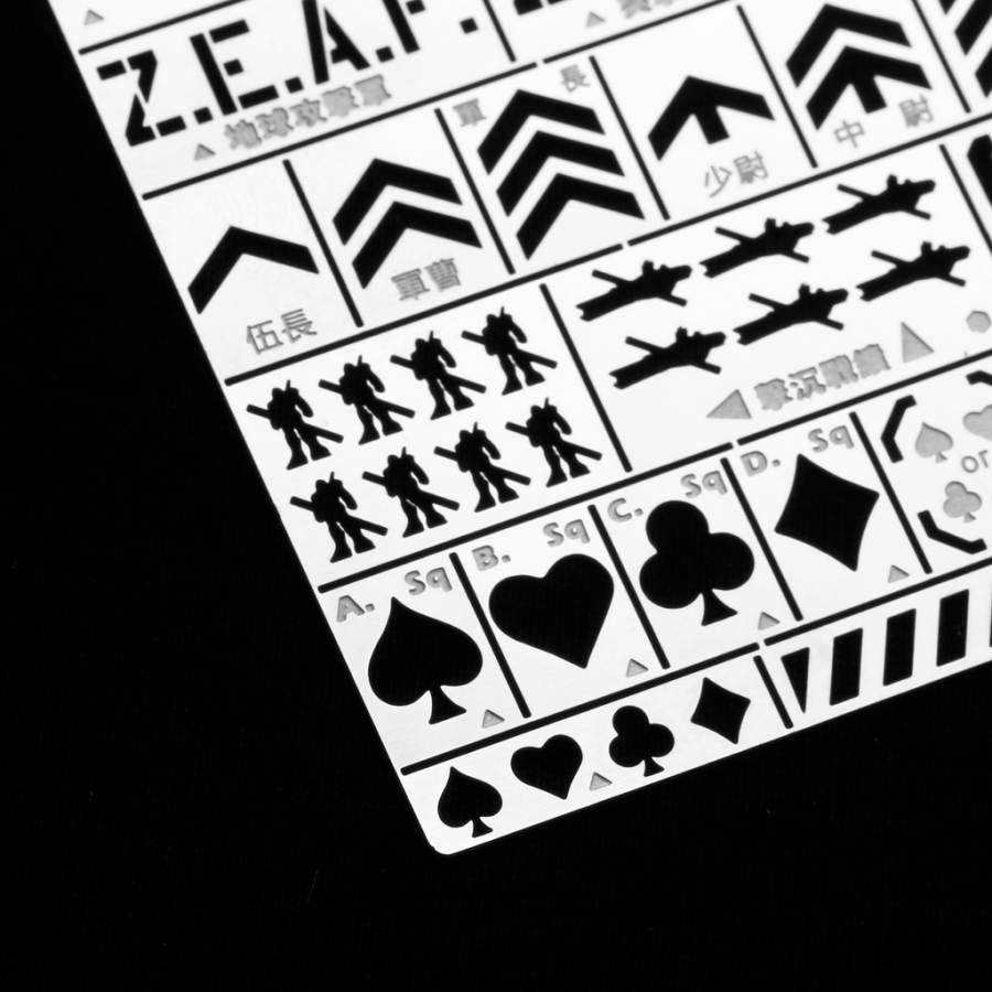 Dụng cụ ALEXEN AJ0076 Metal masking số chữ Zeon Zaku Dom Record Number logo