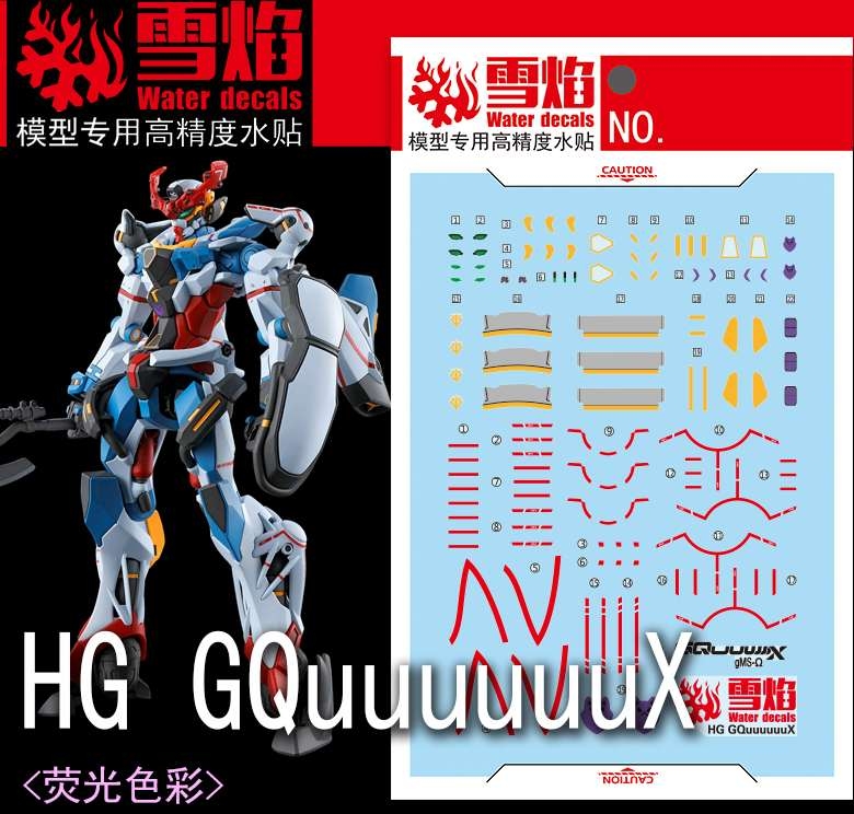 Decal nước dán mô hình Gundam GQuuuuuuX water sticker các loại