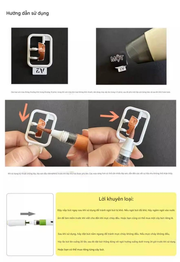 Bút màu sơn mô hình đầu cọ mềm Acrylic Marker Doloha (Basic, Metallic Color Series)