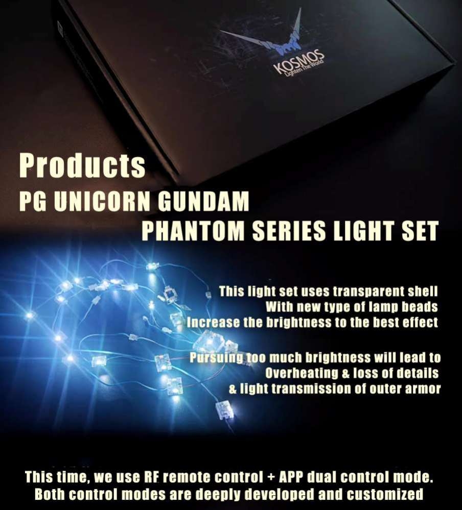Bộ led Kosmos RGB cho mô hình PG Unicorn Perfectibility Banshee Phenex gundam ver2 nháy theo nhạc