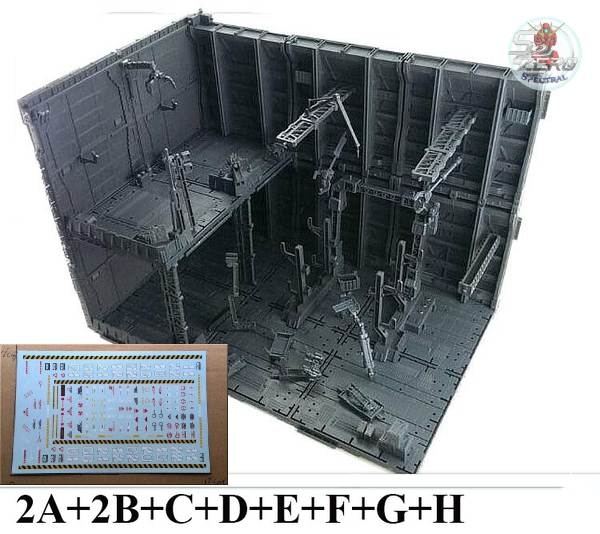 Mô hình sa bàn Domain Base CG Set 10 bộ gundam Hangar