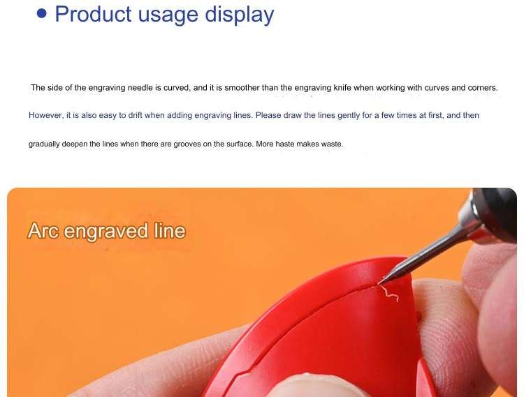 Bút khắc chi tiết tạo - kẻ - dặm lại line cơ bản Chisel Scriber Tungsten steel Zero-blade engraving needle Lazy 100shiki