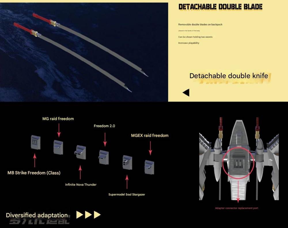 Mô hình lắp ráp Proud Defender cho MG Strike Freedom / 8802 White Slash Flying Backpack
