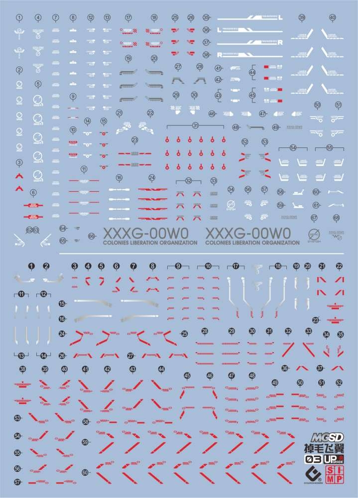 Decal nước dán mô hình MGSD Wing zero Custom các loại - water sticker