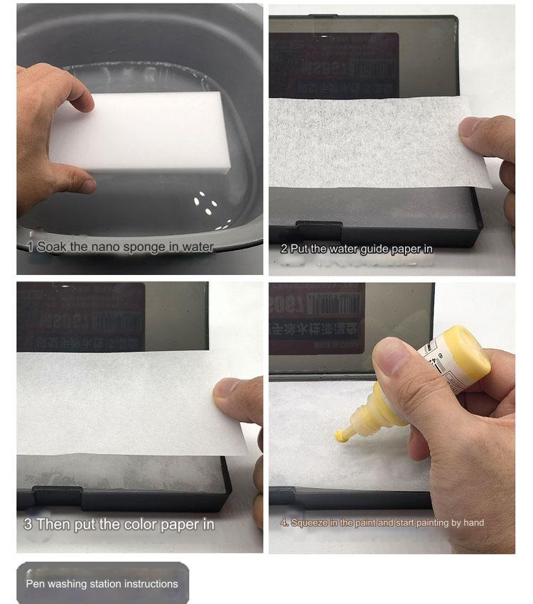 Dụng cụ sơn dưỡng ẩm vẽ cọ MS067 Water-based Paint Wet Plate Coloring Toning Moisturizing Box