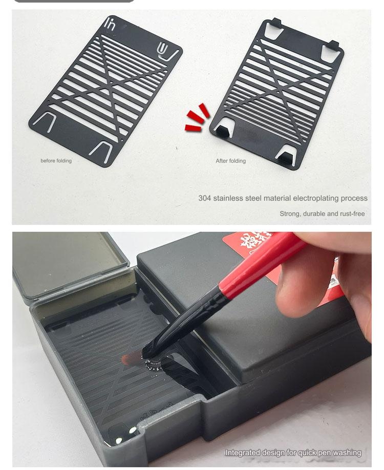 Dụng cụ sơn dưỡng ẩm vẽ cọ MS067 Water-based Paint Wet Plate Coloring Toning Moisturizing Box