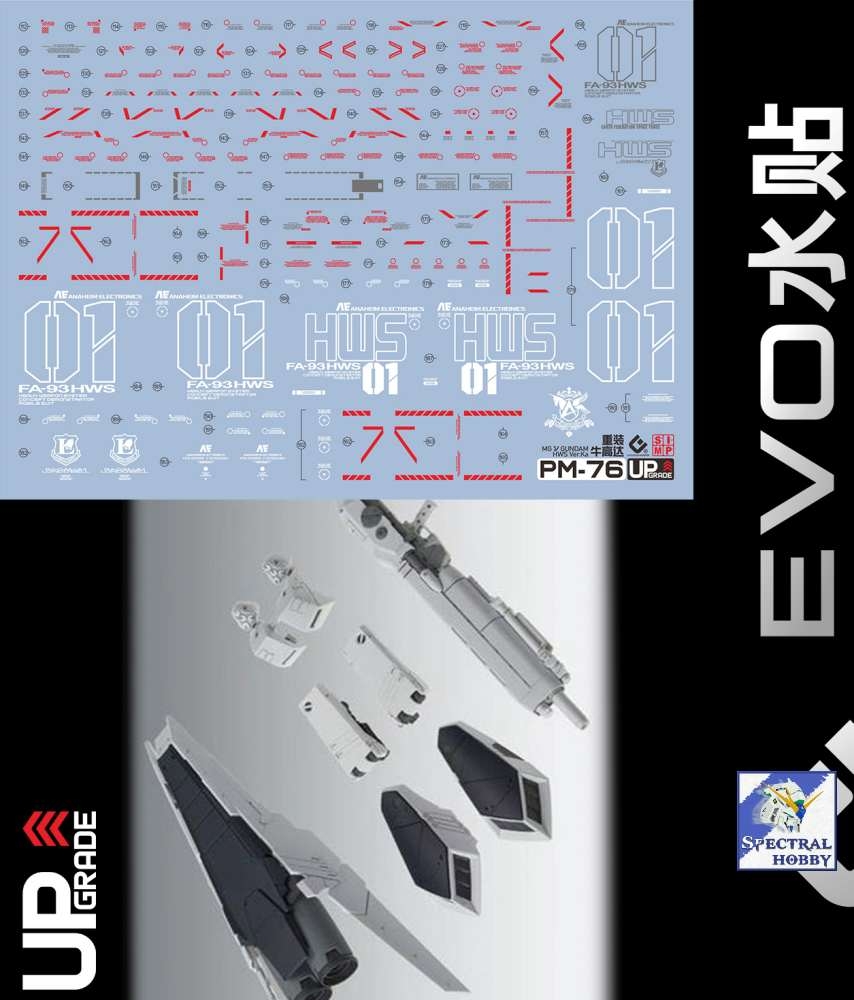 Decal nước dán mô hình MG Hi-Nu RX93 HiNu | Nu | HWS Gundam MB Water stickers