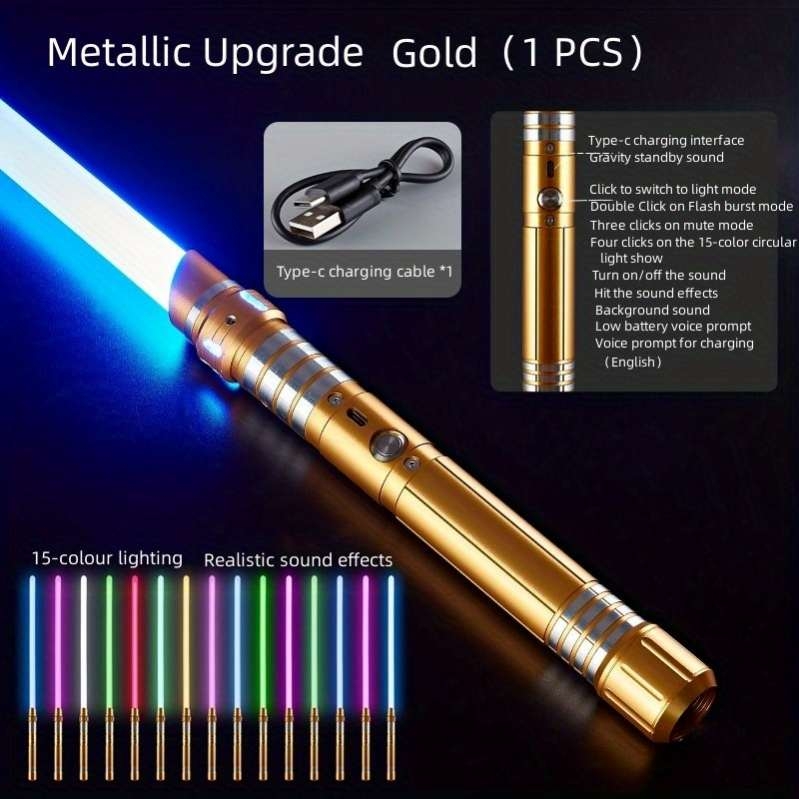Kiếm ánh sáng Light Saber RGB 15-color Metal Sword Sound Effect Upgraded version Gravity Sensing