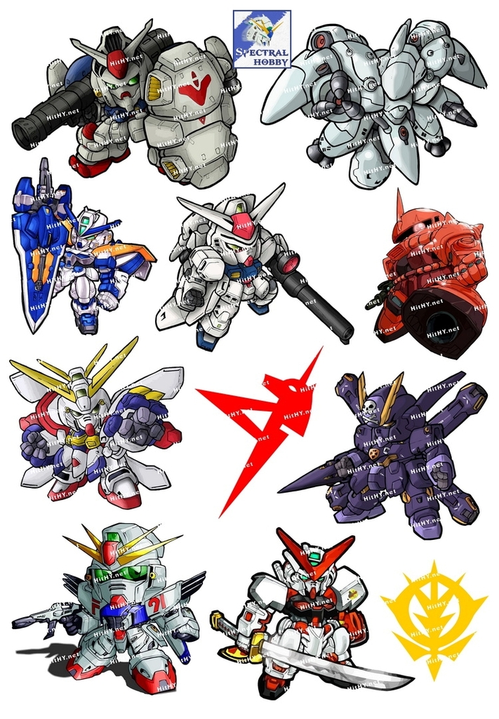 Decal lụa silk sticker F0083-04/05 gundam Cartoon Animation cho Laptop Mobile Phone vật dụng