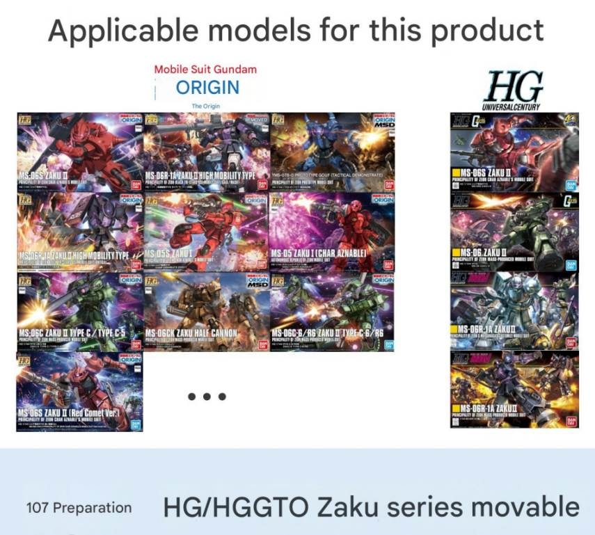 Phụ kiện mô hình độ mod Mắt động cho HG Zaku GTO các loại