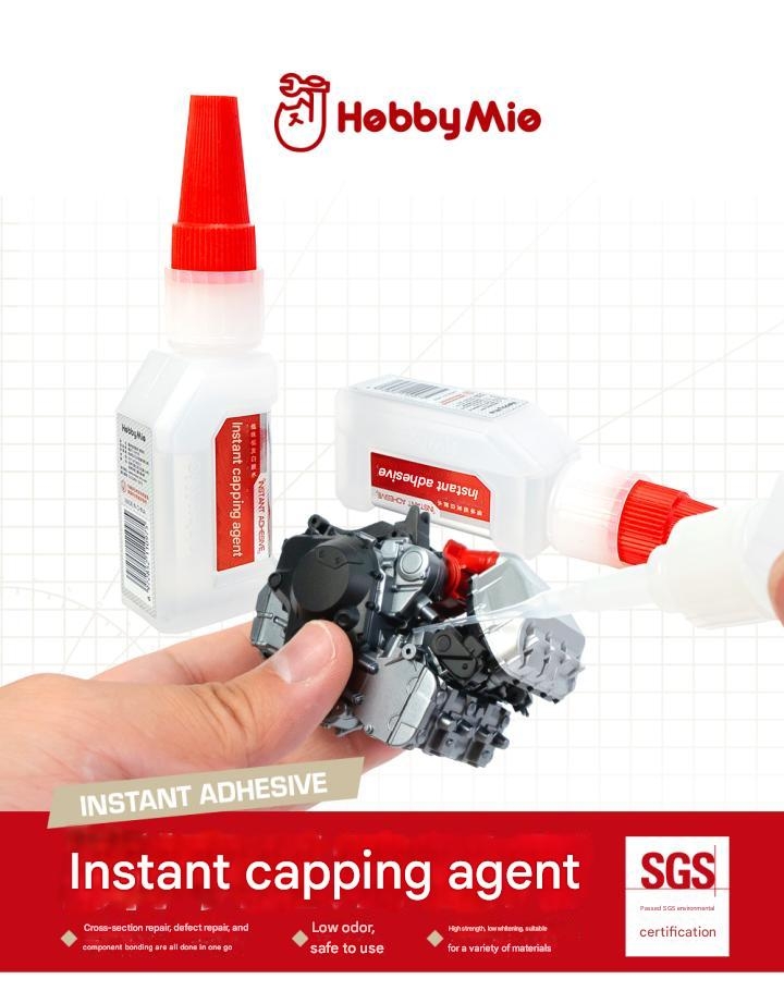 Keo HOBBY MIO dính mô hình đa năng nhựa kim loại gỗ đá gốm thuỷ tinh Instant Glue Free White Hair model