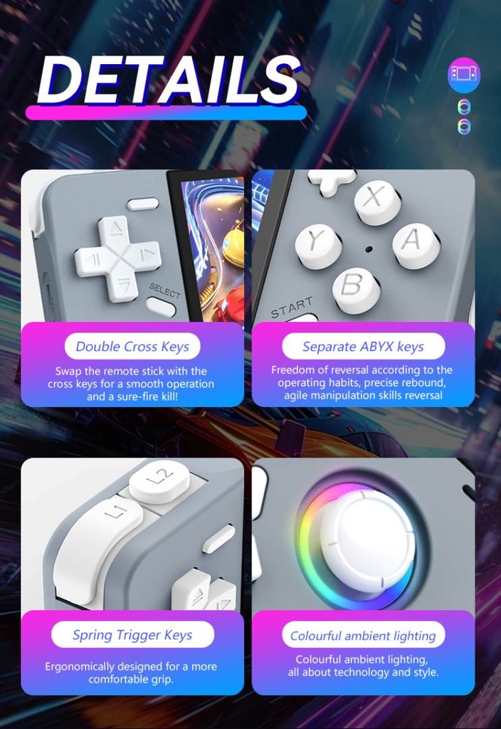 Máy chơi game XF40H Retro Handheld Console 4.0 Inch Screen