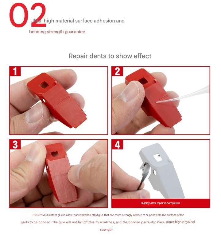 Keo HOBBY MIO dính mô hình đa năng nhựa kim loại gỗ đá gốm thuỷ tinh Instant Glue Free White Hair model