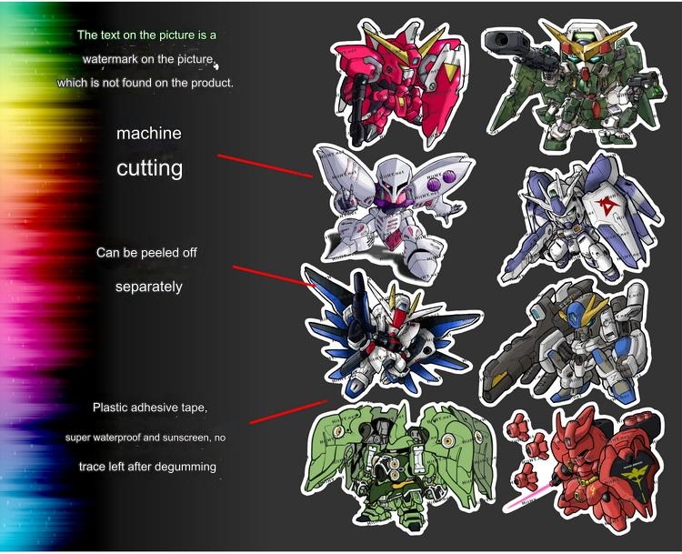 Decal lụa silk sticker F0083-02/03 gundam Cartoon Animation cho Laptop Mobile Phone vật dụng