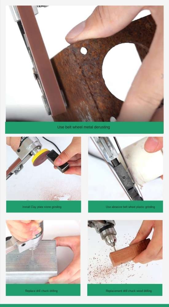 Máy khoan mài dây đai cầm tay mini đa năng mini handheld electric belt polishing grinding drill Longxiang