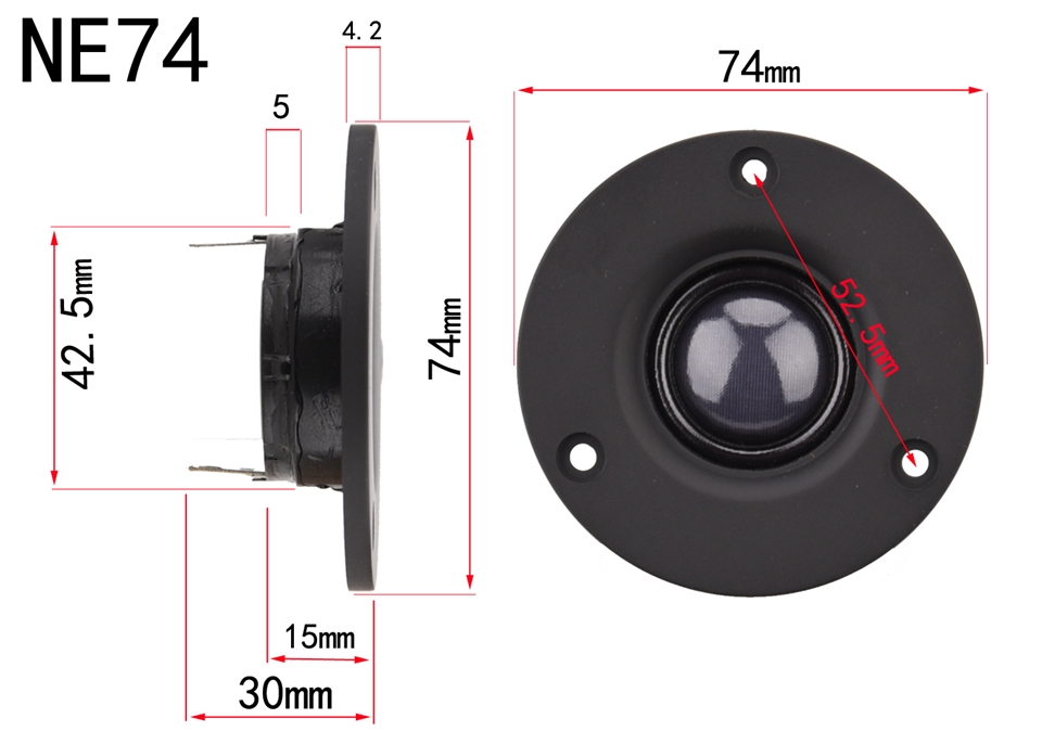Loa treble HIFI DIY 2.5 inch 3 inch màng lụa silk film NE57/66/70/74/80 tweeter unit Speaker