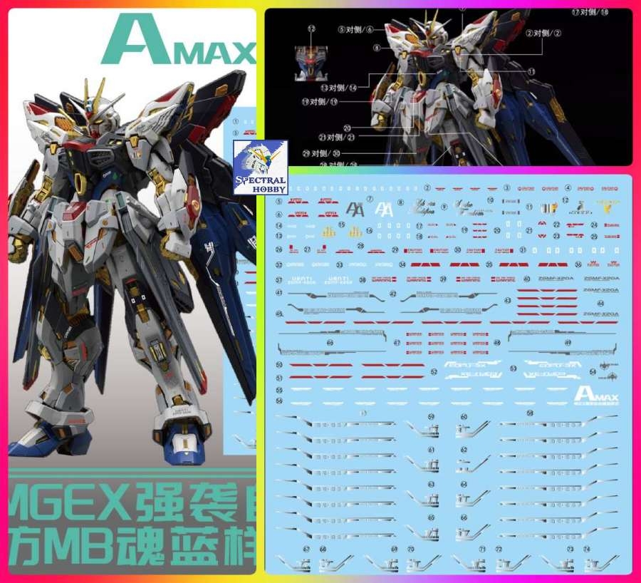 Decal nước dán mô hình MGEX STRIKE FREEDOM GUNDAM water sticker các loại
