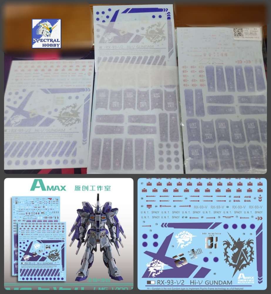Decal nước dán mô hình MG Hi-Nu RX93 HiNu | Nu | HWS Gundam MB Water stickers