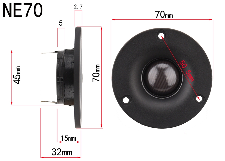 Loa treble HIFI DIY 2.5 inch 3 inch màng lụa silk film NE57/66/70/74/80 tweeter unit Speaker