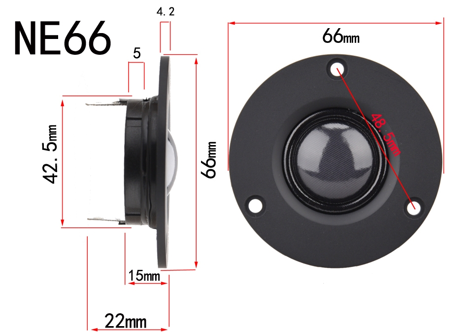 Loa treble HIFI DIY 2.5 inch 3 inch màng lụa silk film NE57/66/70/74/80 tweeter unit Speaker