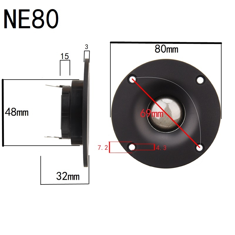 Loa treble HIFI DIY 2.5 inch 3 inch màng lụa silk film NE57/66/70/74/80 tweeter unit Speaker