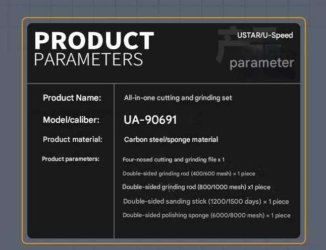 Bộ dụng cụ USTAR set mài nhám dũa siêu mịn UA90691 Metal sander hobby tools