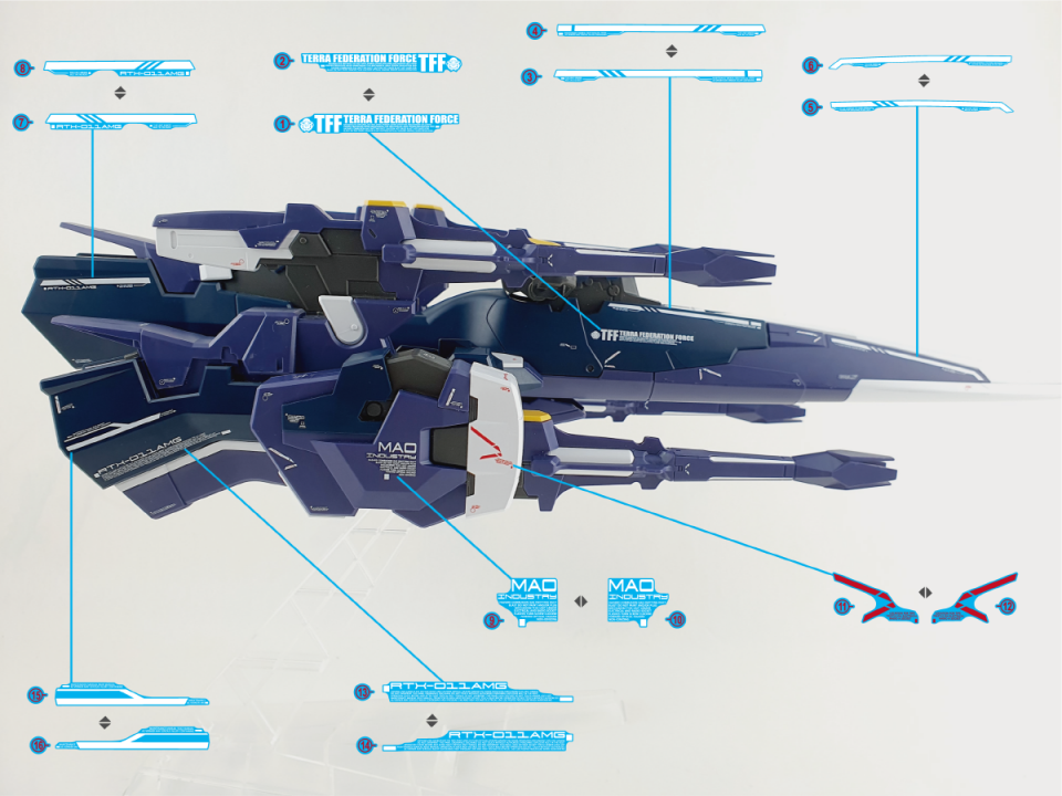 Decal nước dán mô hình HG Huckebein MK-3 Am Gunner Boxer water sticker