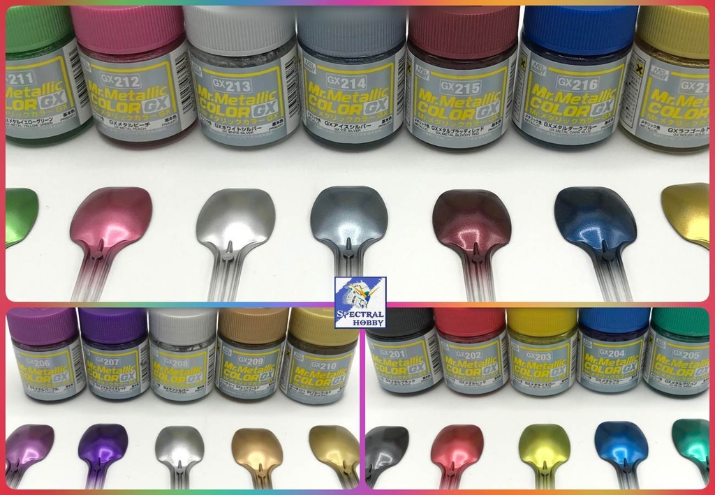 Sơn mô hình mr.hobby GX metallic color lacquer series - red black yellow gold blue green silver