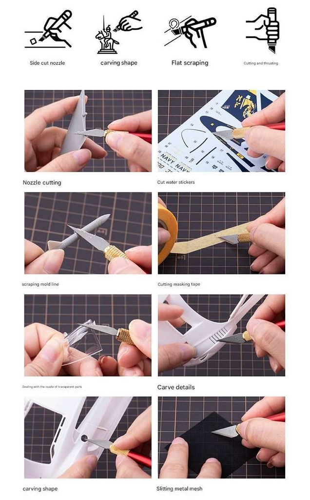 Dao kĩ thuật mô hình GALAXY lightweight wide mouth engraving pen knife metal