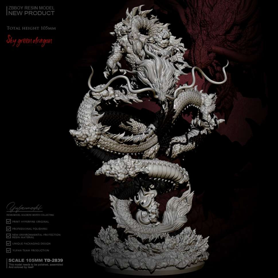 Mô hình Resin Sky Green Dragon TD2839 105mm