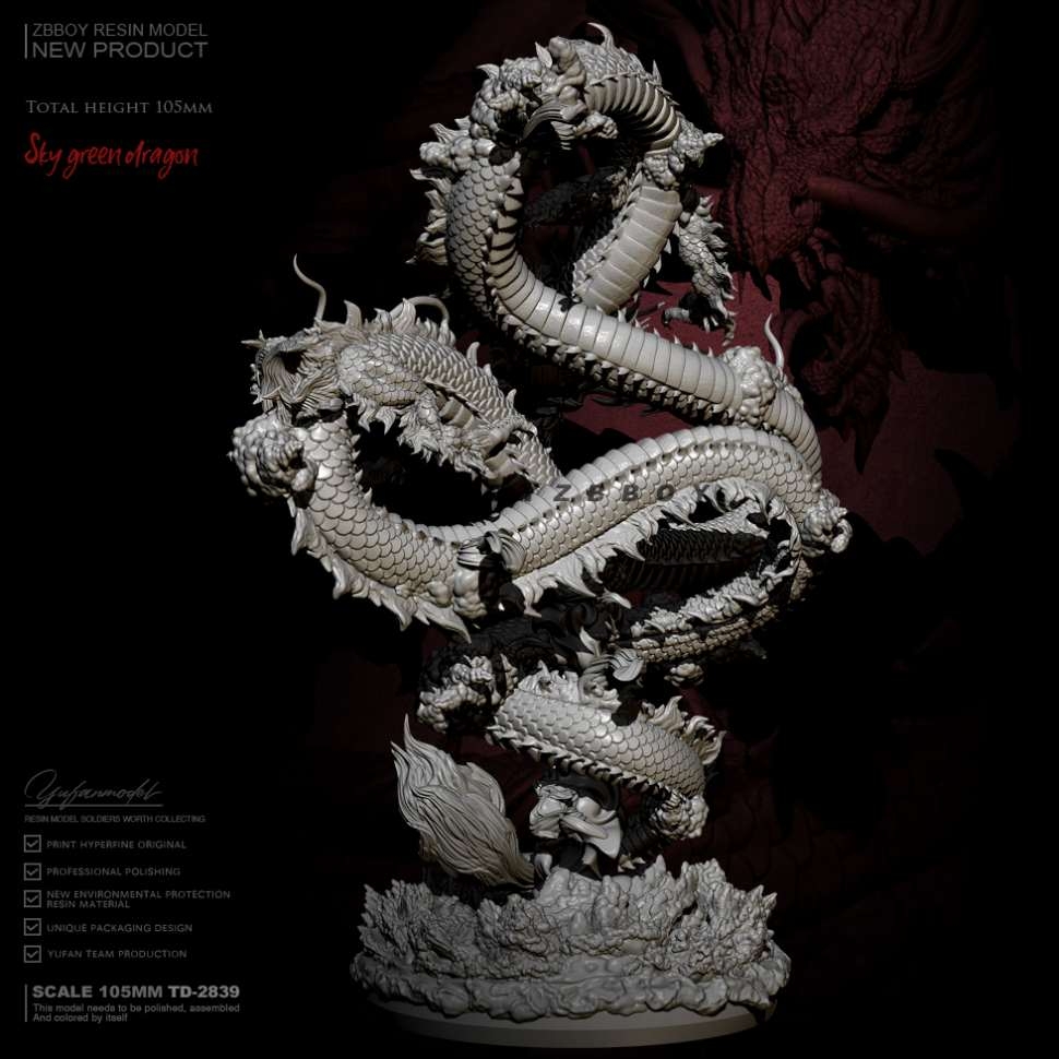 Mô hình Resin Sky Green Dragon TD2839 105mm