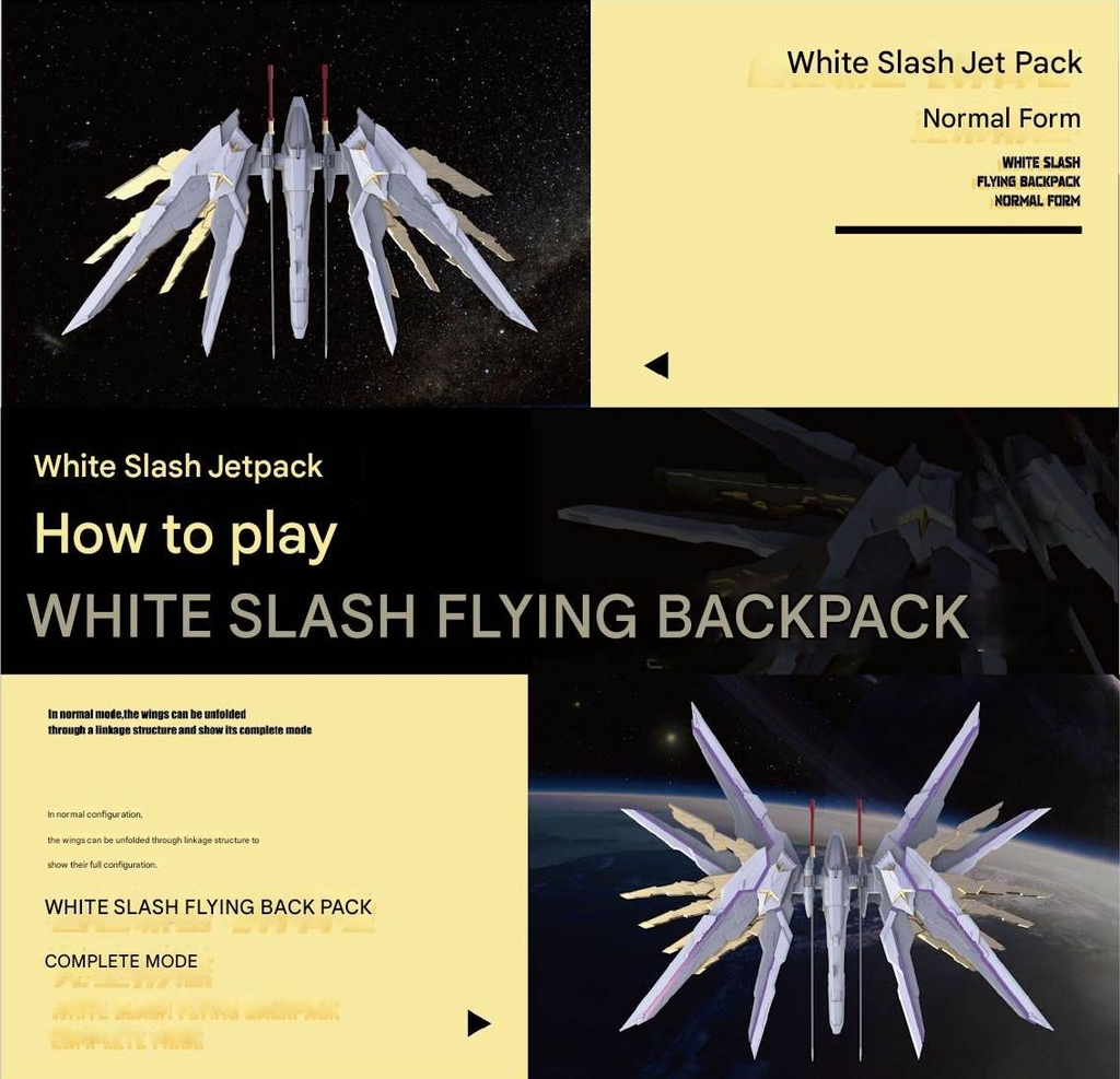 Mô hình lắp ráp Proud Defender cho MG Strike Freedom / 8802 White Slash Flying Backpack