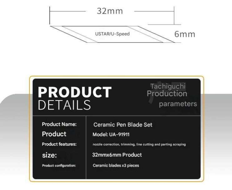 Bộ 3 dao sứ USTAR siêu bén không gỉ UA91911 Craft Cutter Pen Knife Ceramic Blades