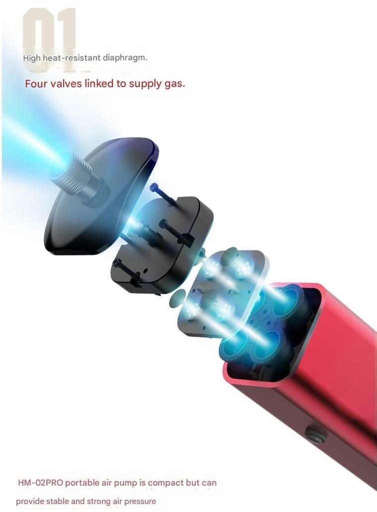 Máy nén khí sơn mô hình Airbrush Compressor Air Pump mini handheld portable HM02 hobby mio