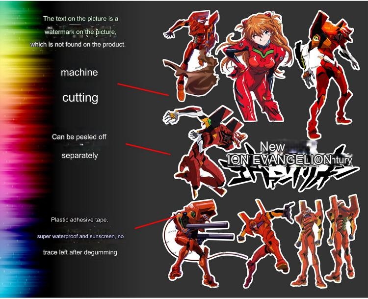 Decal lụa silk sticker F0362-17 Neon Genesis Evangelion eva anime computer guitar mobile phone travel trolley case