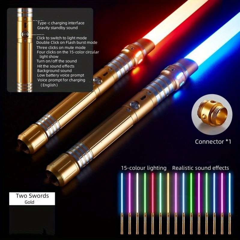 Kiếm ánh sáng Light Saber RGB 15-color Metal Sword Sound Effect Upgraded version Gravity Sensing