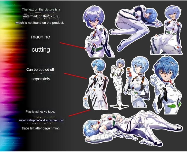 Decal lụa silk sticker F0362-21 Neon Genesis Evangelion eva anime computer guitar mobile phone travel trolley case
