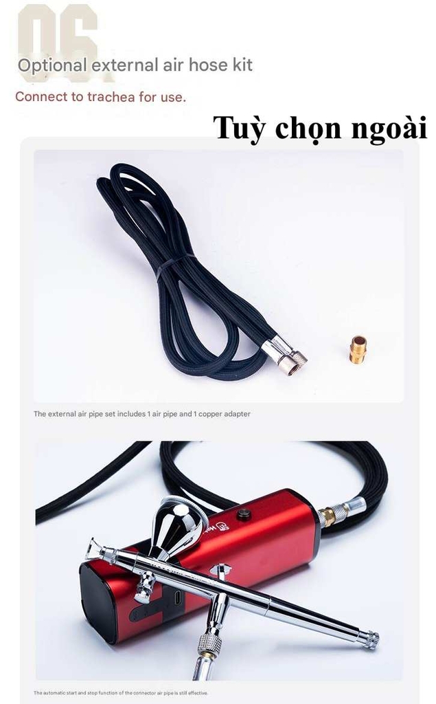 Máy nén khí sơn mô hình Airbrush Compressor Air Pump mini handheld portable HM02 hobby mio