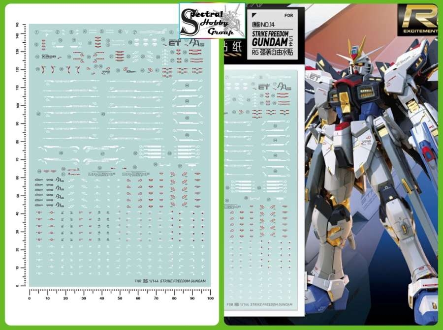Decal nước dán mô hình PG MG HG RG STRIKE FREEDOM các loại water sticker