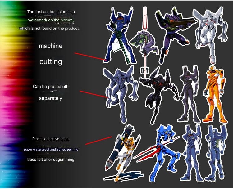Decal lụa silk sticker F0362-22 Neon Genesis Evangelion eva anime computer guitar mobile phone travel trolley case