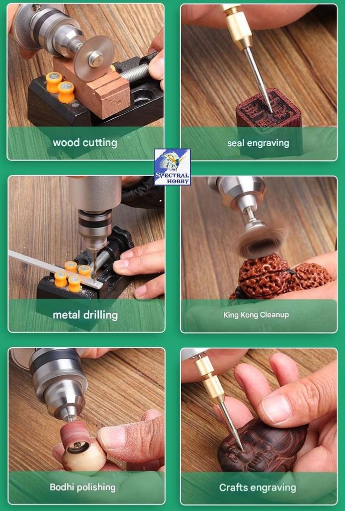 Máy khoan cắt mài điêu khắc đánh bóng cầm tay Mini Metal drill 385 555 775 DC 12V-24V Longxiang