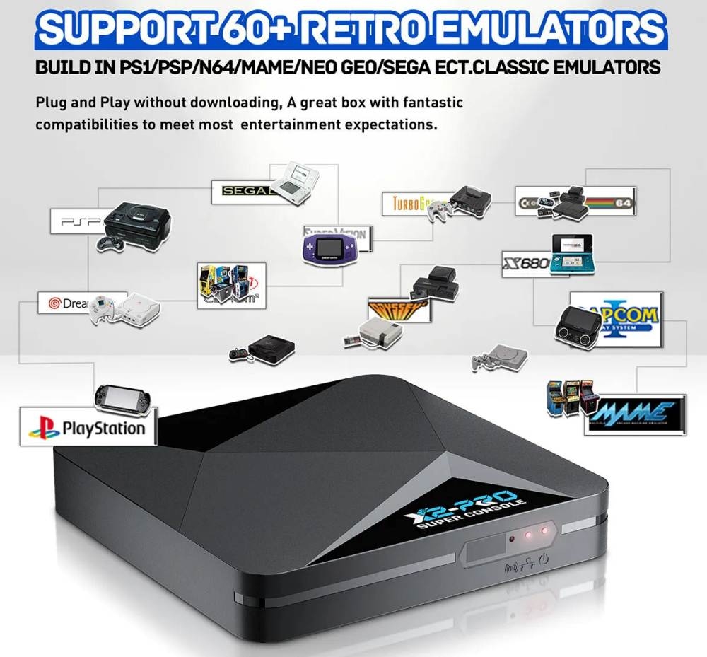 Máy chơi game cổ retro Super Console X2 Pro Wireless N64/PS1/PSP/SEGA/SNES/MAME..