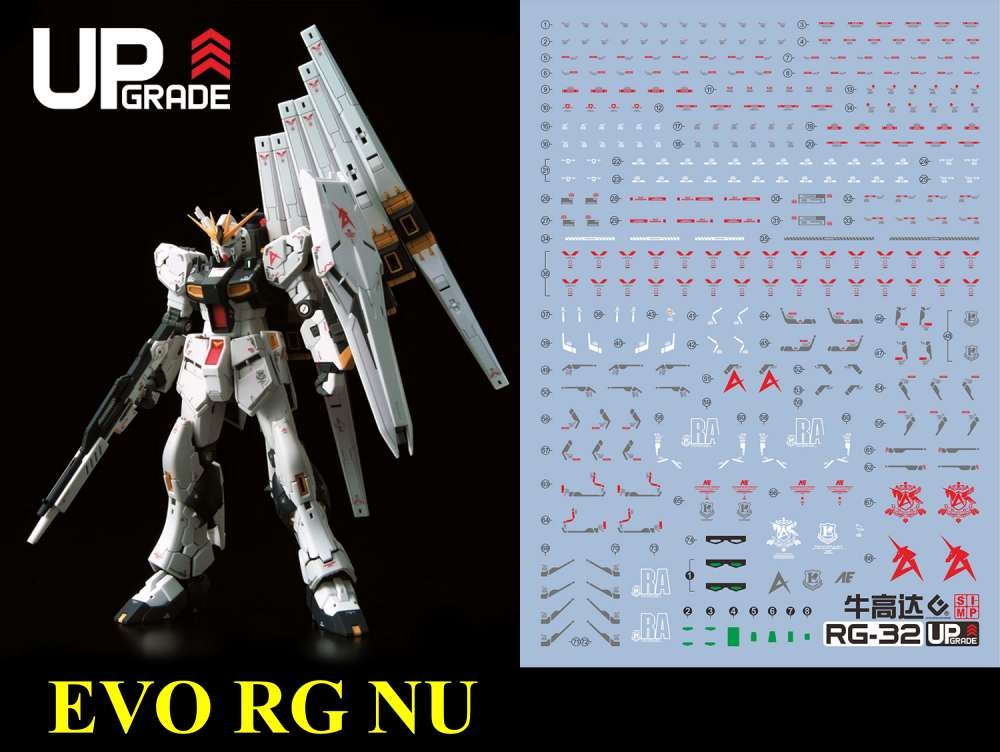 Decal nước dán mô hình RG HG NU RX93 HWS Water sticker