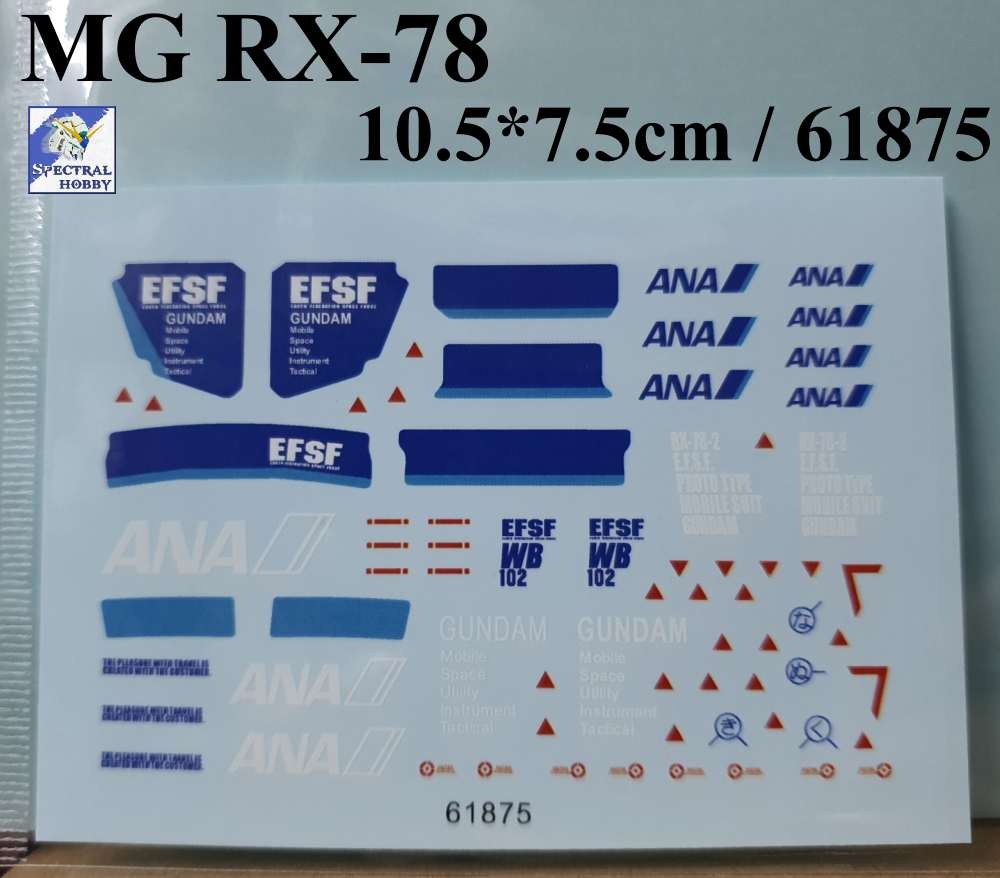 Decal nước dán mô hình MG RX-78-2 G3 Aape FA-78-1 RX78 Water sticker