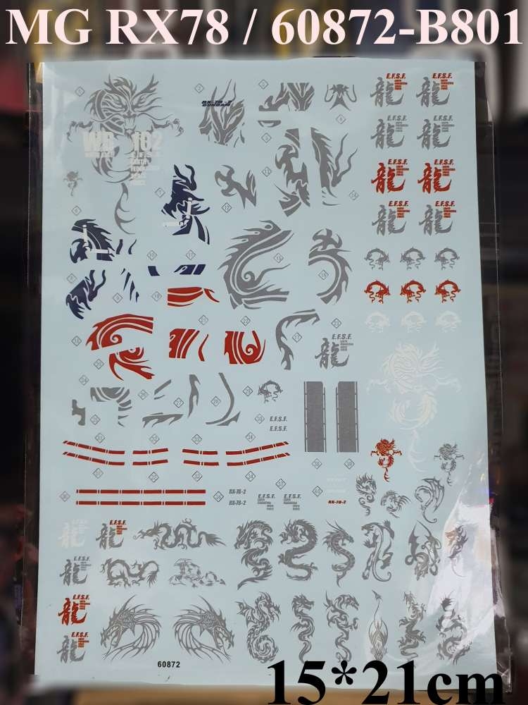 Decal nước dán mô hình MG RX-78-2 G3 Aape FA-78-1 RX78 Water sticker