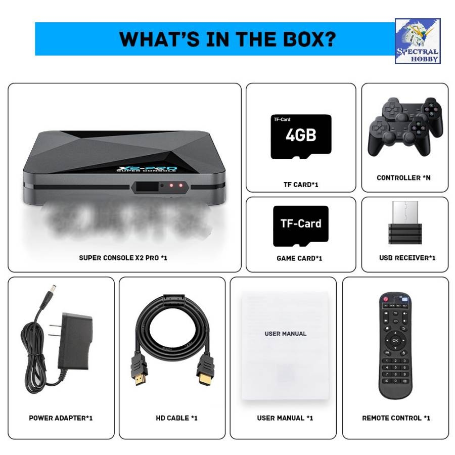 Máy chơi game cổ retro Super Console X2 Pro Wireless N64/PS1/PSP/SEGA/SNES/MAME..