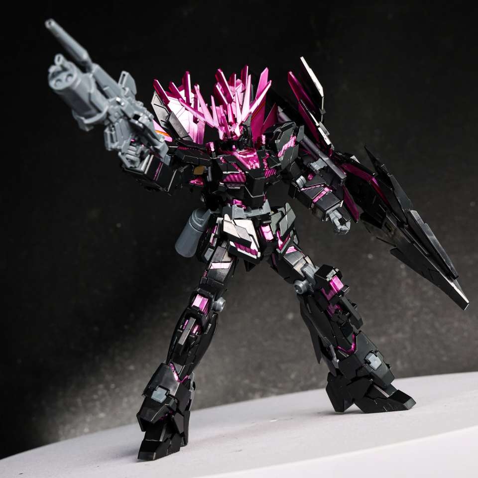 Mô hình lắp ráp HG 1/144 Banshee NORN Pink Psycho Frame Black Purple - Xingdong model