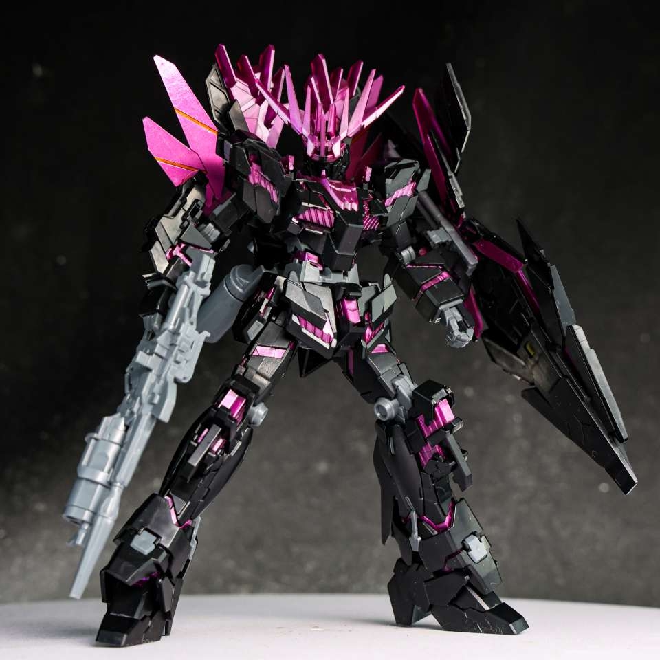 Mô hình lắp ráp HG 1/144 Banshee NORN Pink Psycho Frame Black Purple - Xingdong model